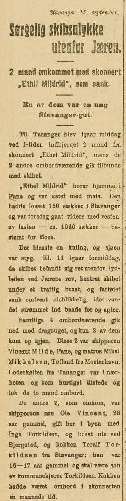 1917.09.15 - Aftenbladet - S02 - Sørgelig skibsulykke utenfor Jæren.jpg